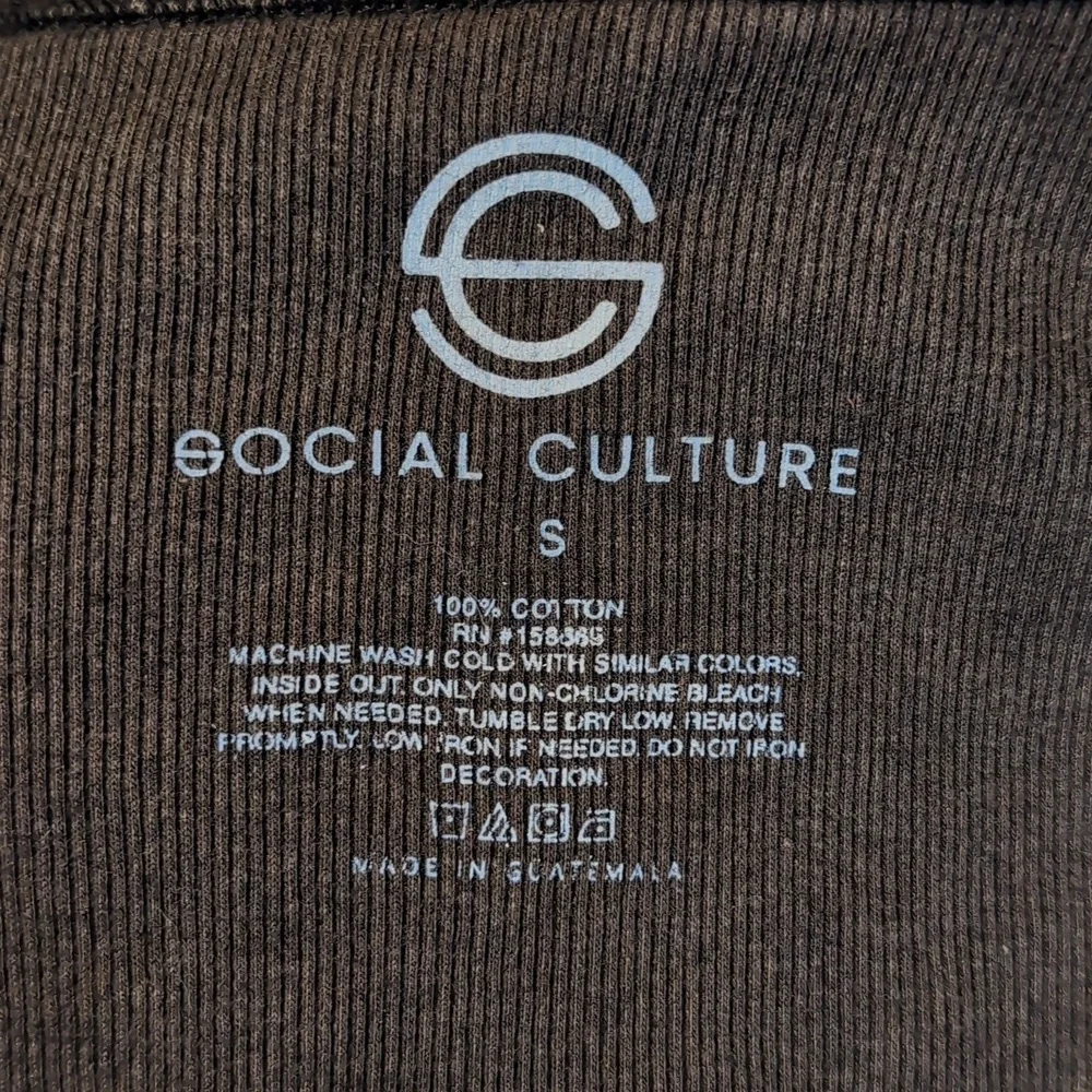 Social Culture Brown Cropped Tank Top size XL 100% Cotton - Picture 12 of 13